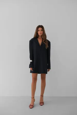 Oversize Mini Dress With Jacket Collar