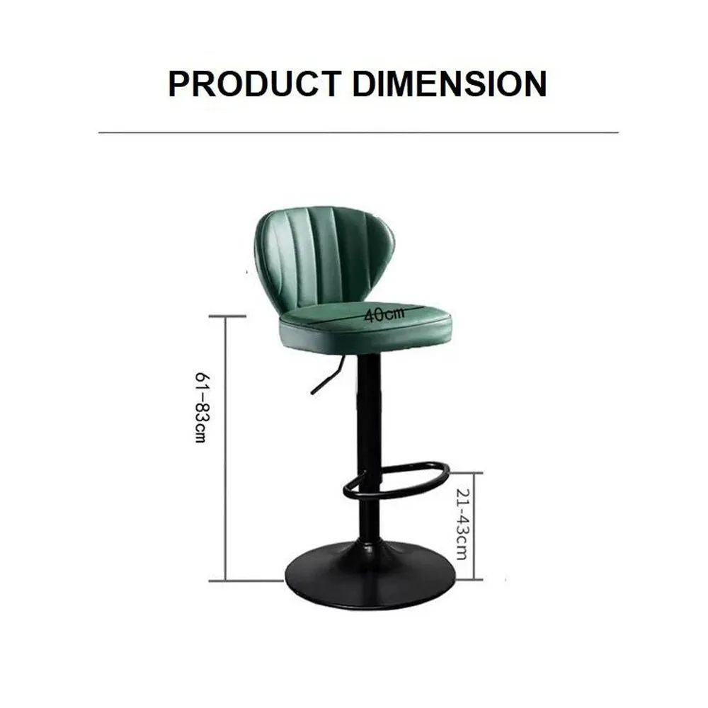 2 Pcs Bar Stools Kitchen Bar Stool Leather Barstools Swivel Gas Lift Counter Chairs BS8405 Green