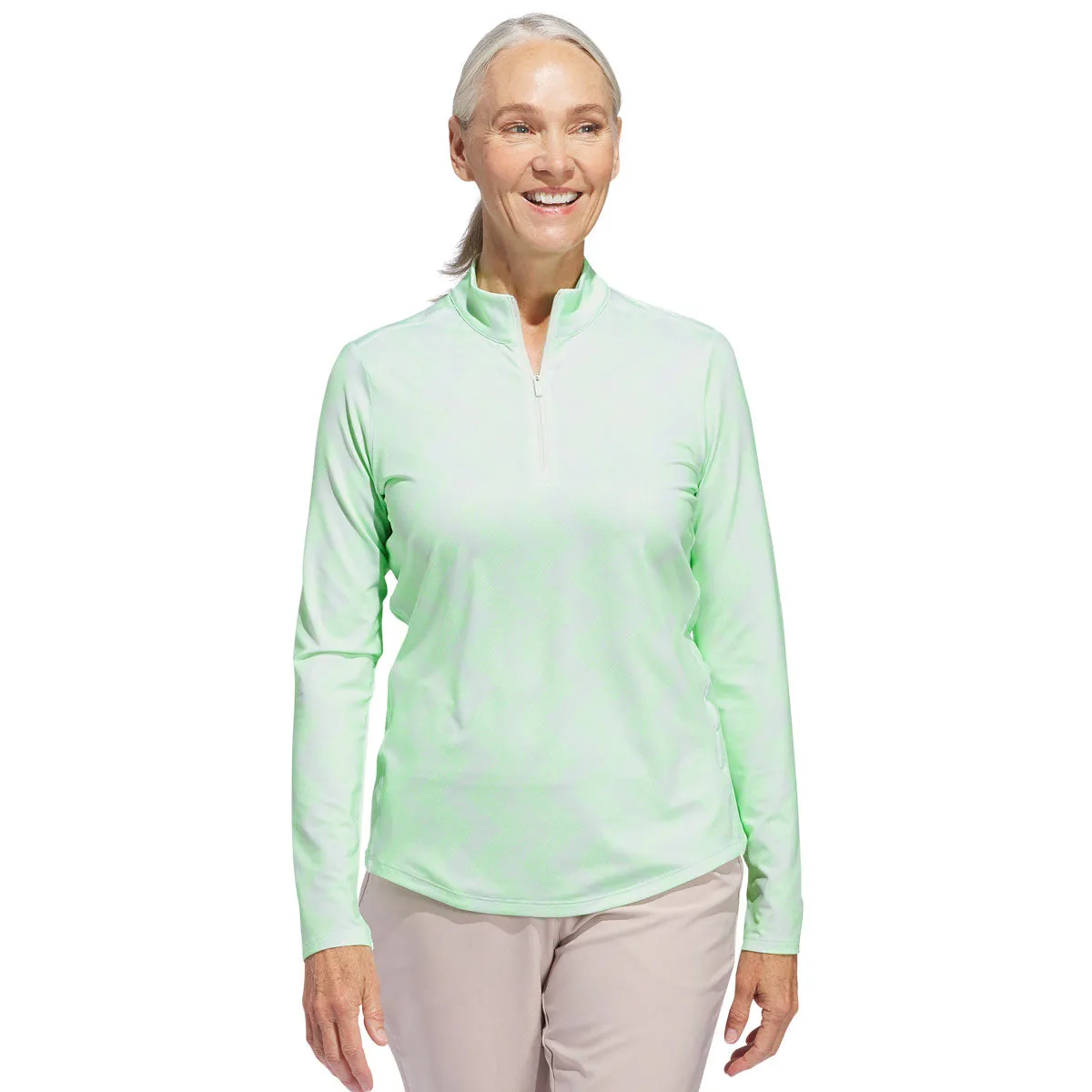 adidas Ultimate365 Printed Quarter-Zip Mock - Womens - Green