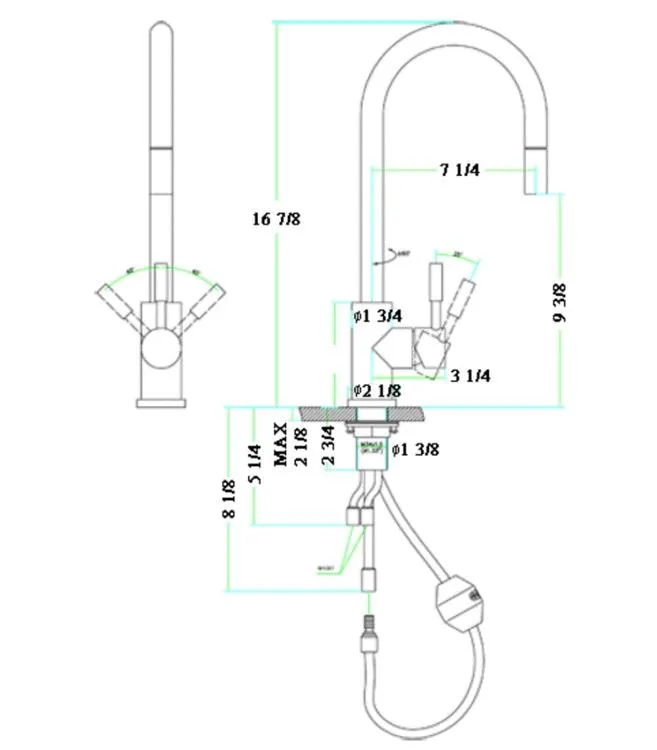 ALFI Solid Stainless Steel Single Hold Pull Down Kitchen Faucet