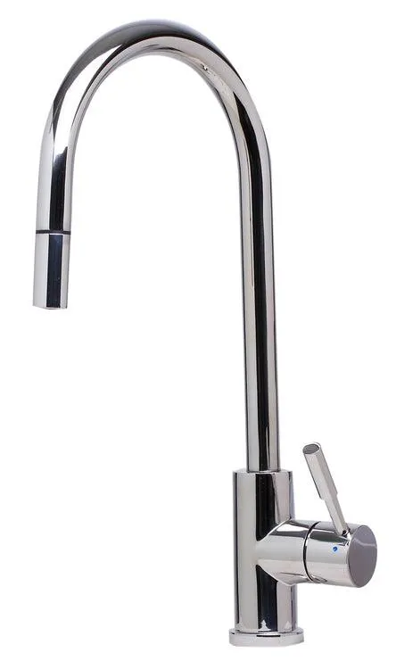 ALFI Solid Stainless Steel Single Hold Pull Down Kitchen Faucet