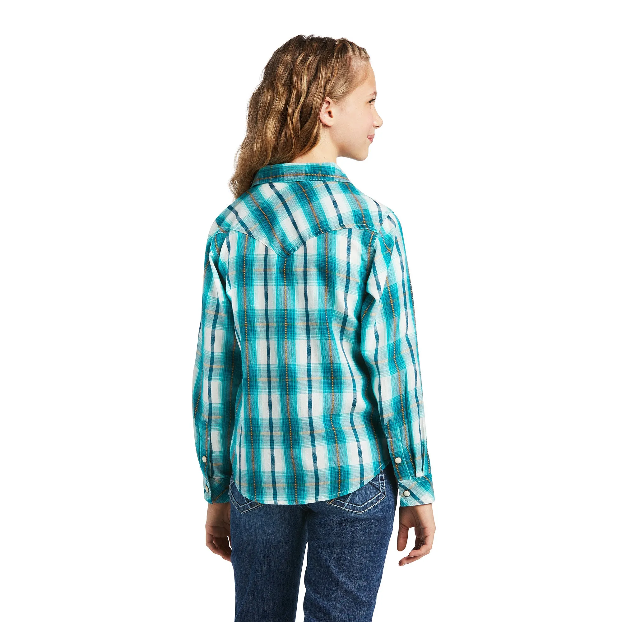 Ariat Girl's R.E.A.L Long Sleeve Button Down Glacier Falls Shirt 10039509