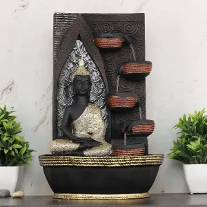 Arjun Tabletop Water Fountain, Home Decor Ornaments with Waterfall Desktop Leaf Fountains, Deep Basin and Natural River Rocks. Indoor Zen Relaxation for Office, Living Room, Bedroom Decor for Gift