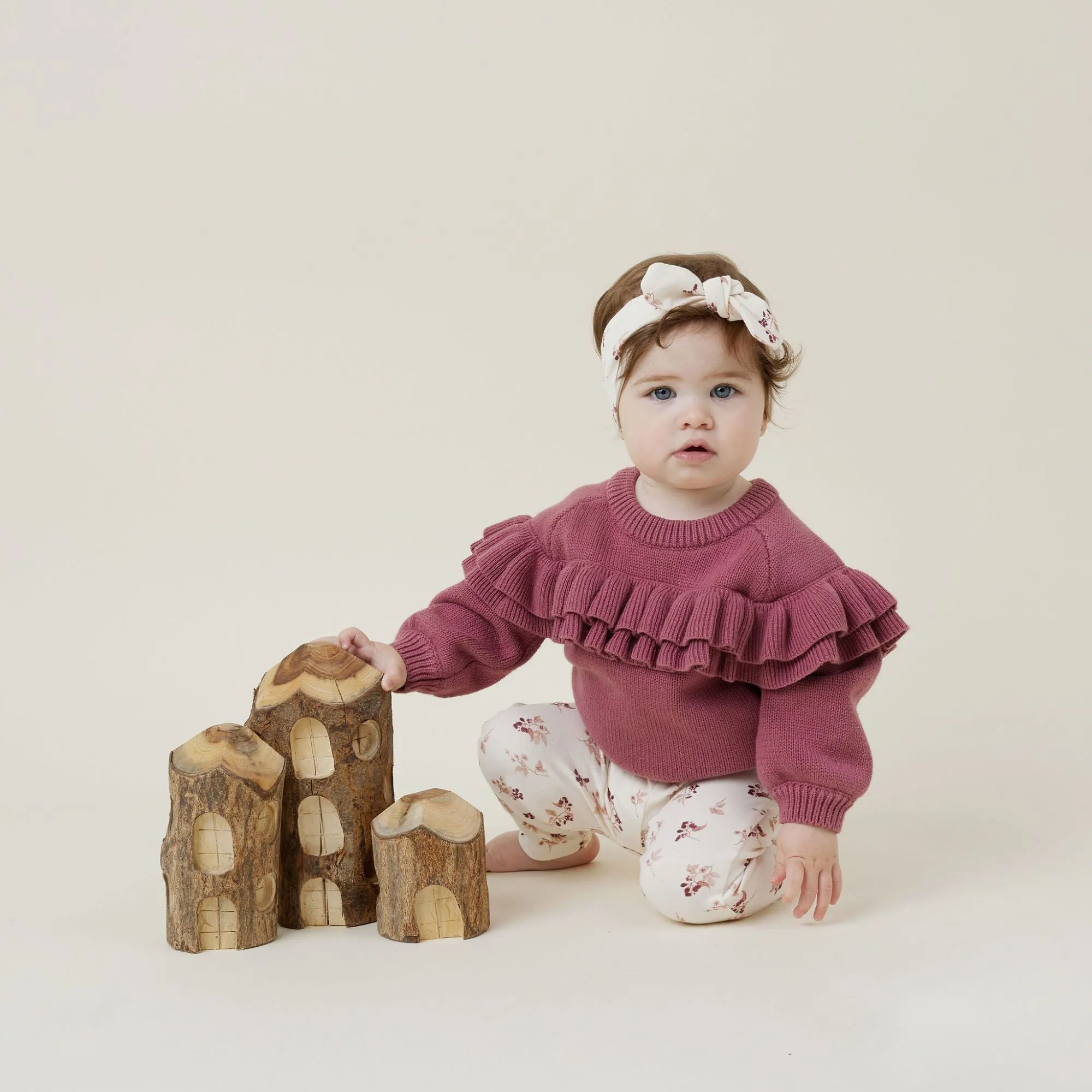 Aster and Oak Berry Ruffle Knit Jumper