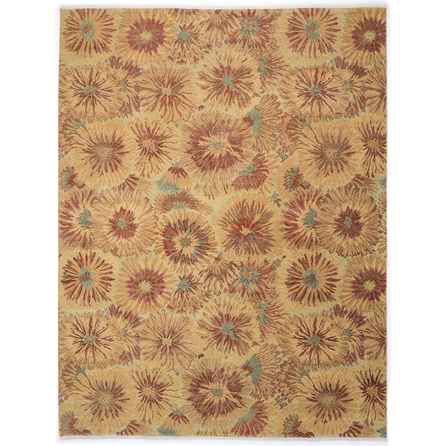 Beige Transitional Wool Cotton Blend Rug - 9'1" x 11'8"