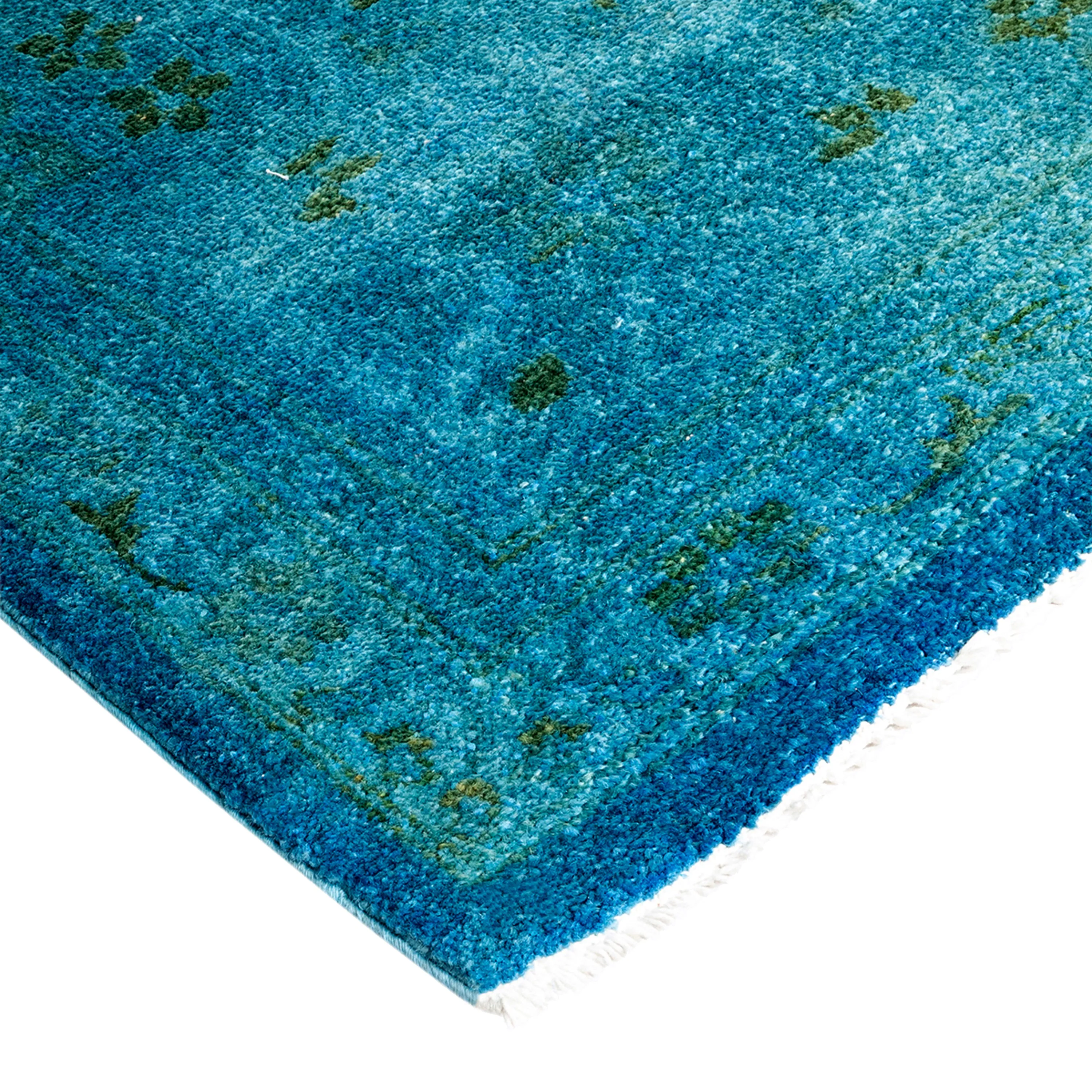 Blue Overdyed Wool Rug - 10' 2" x 14' 2"