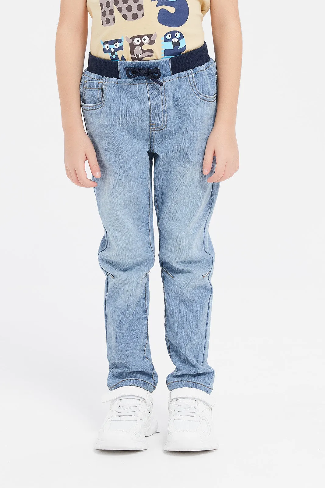 Boys Blue Pull-On Jeans