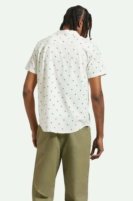 Brixton Charter Print S/S Woven Shirt - OFF WHITE/TIPPING SQUARE