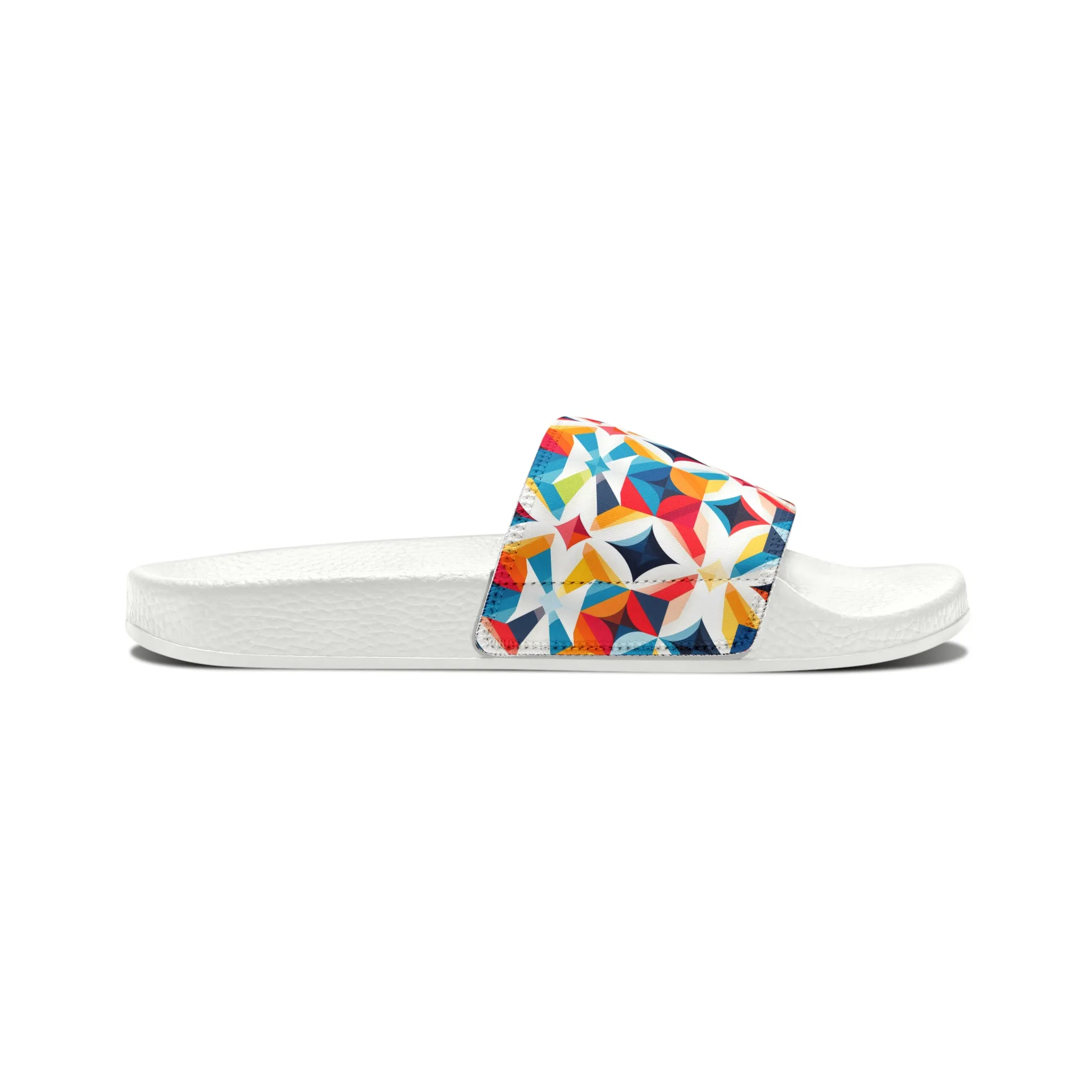 Colorful Kaleidoscope Men's PU Slide Sandals