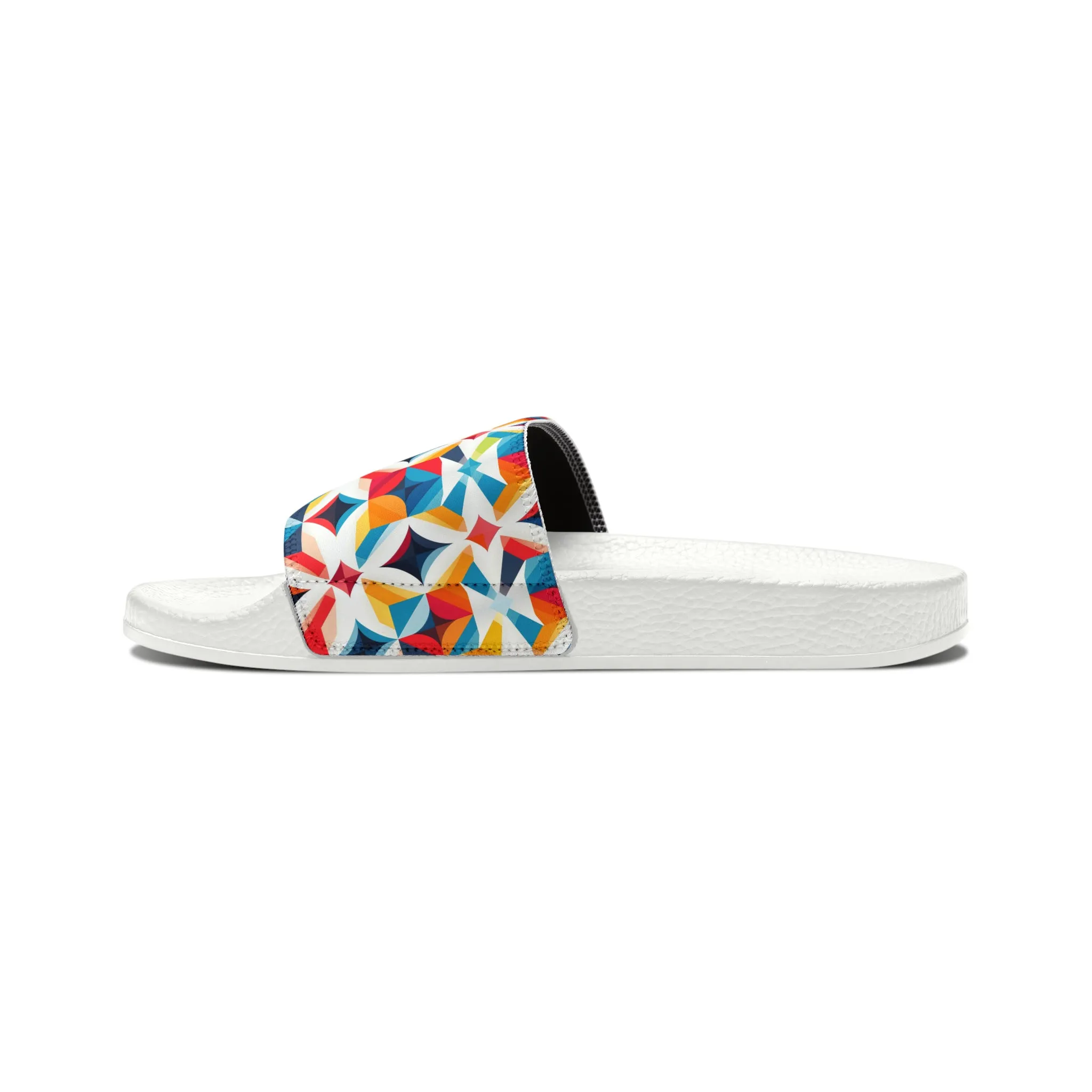 Colorful Kaleidoscope Men's PU Slide Sandals