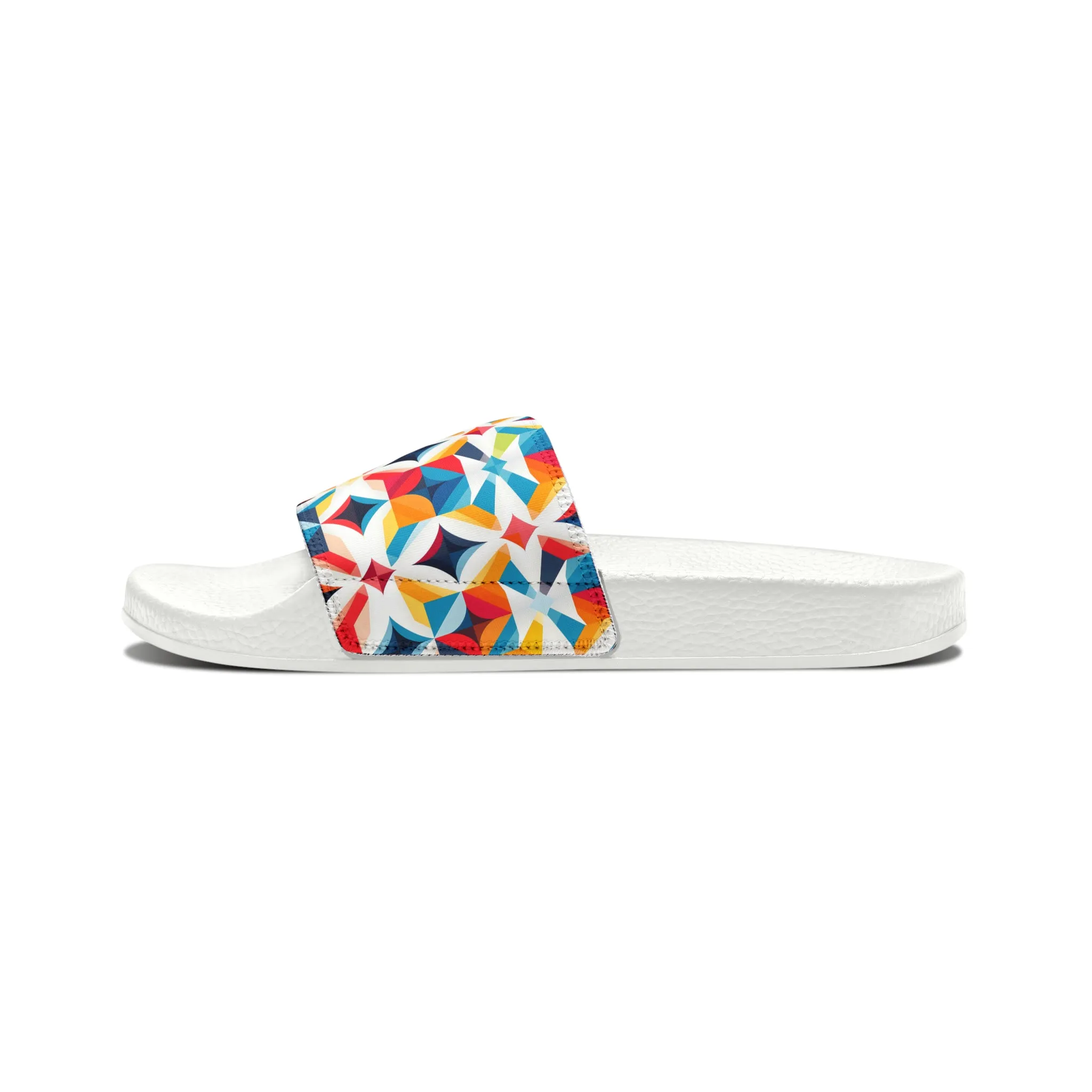 Colorful Kaleidoscope Men's PU Slide Sandals