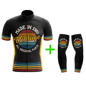 Cool Cycling Jersey With Arm Sleeves Retro Custom Year Vintage Mens Bike Jersey