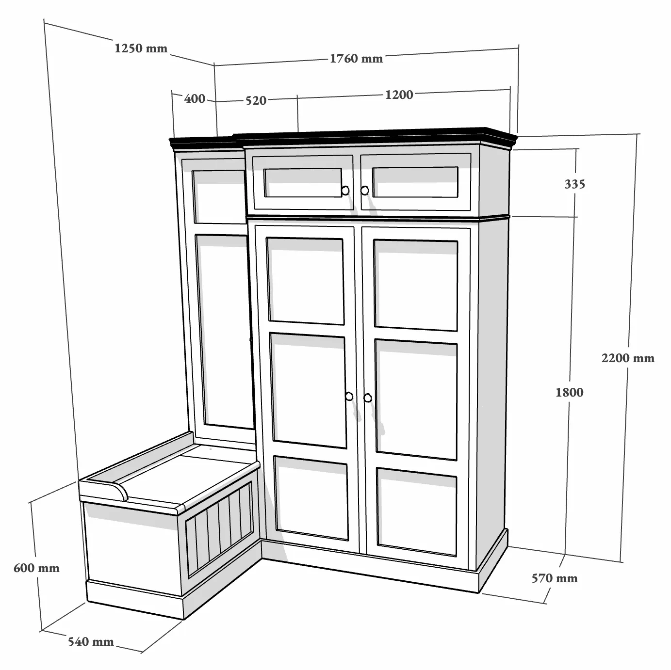 Corner Cloakroom Unit