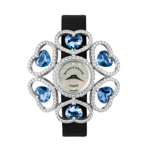 Countess Victoria London Blue Luxury Diamond Watch for Women - 36 mm White Gold - Backes & Strauss