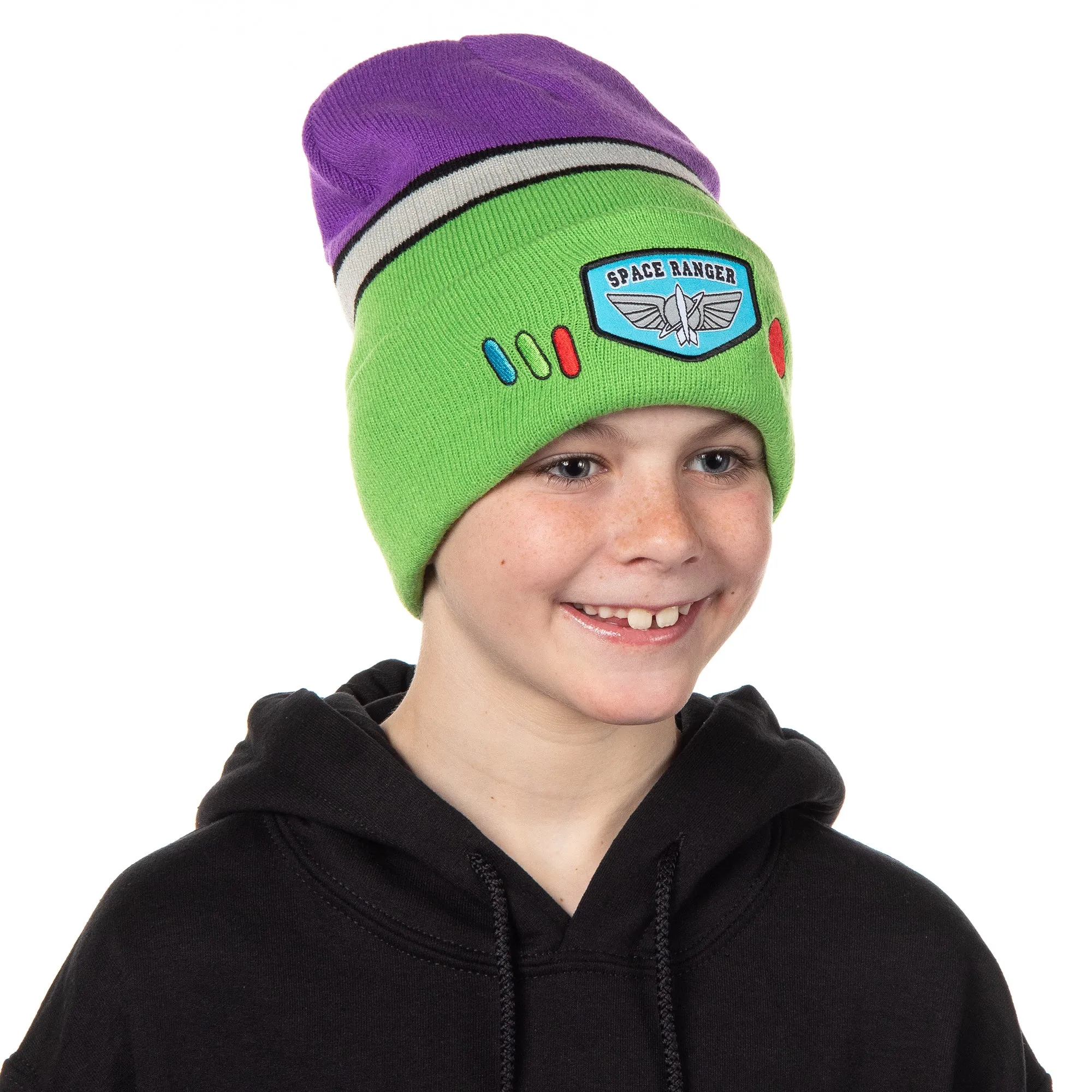 Disney Toy Story Space Ranger Buzz Lightyear Costume Knit Cuff Beanie Hat