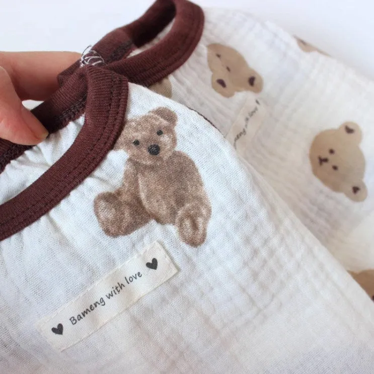 Dogs' bear print top