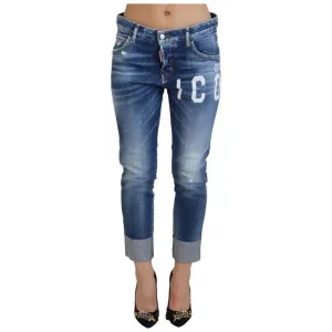 Dsquared² Blue Icon Low Waist Cropped Cool Girl Denim Jeans