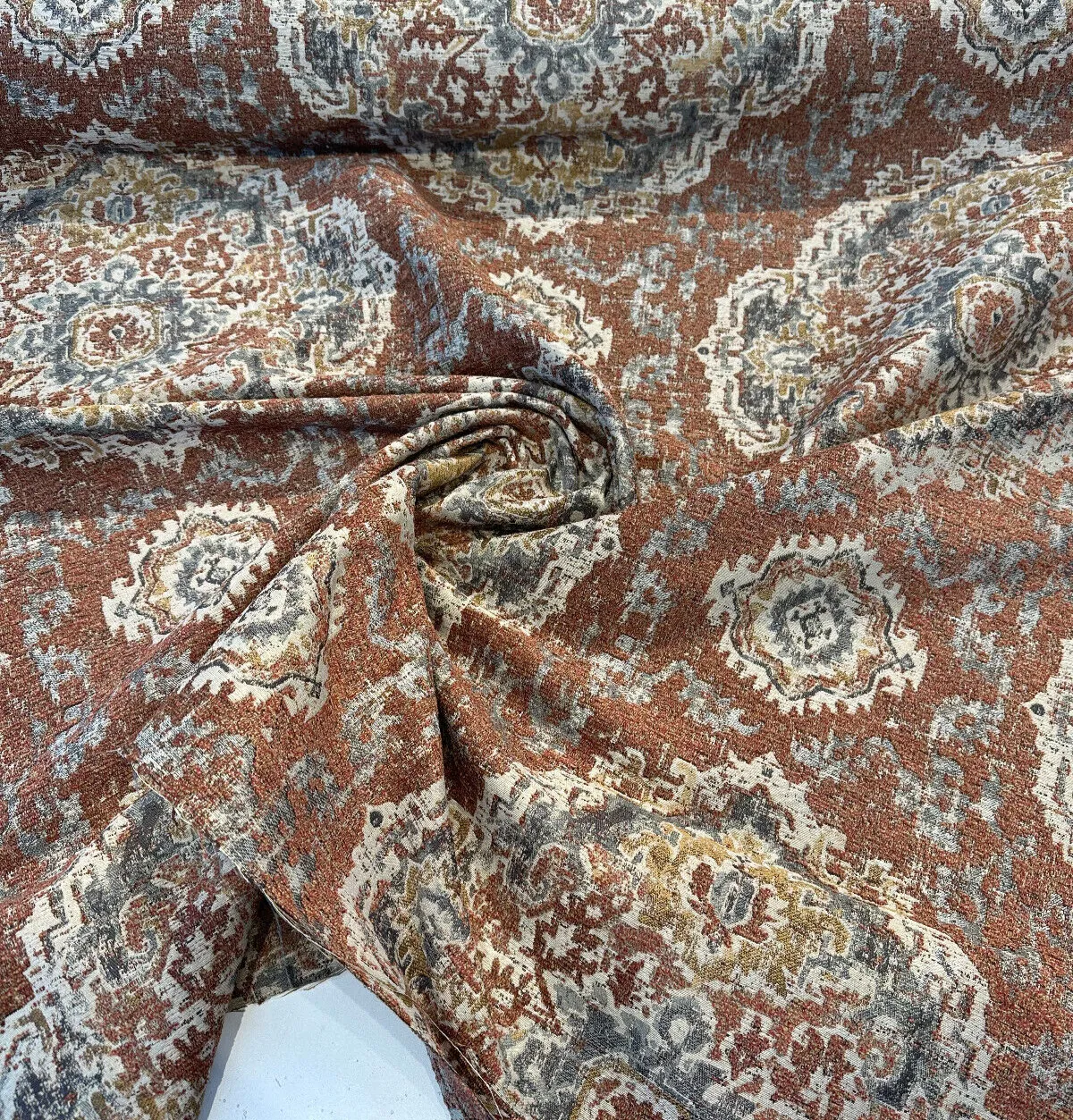 Eastview Auburn Damask Swavelle Chenille Upholstery Fabric By The Yard