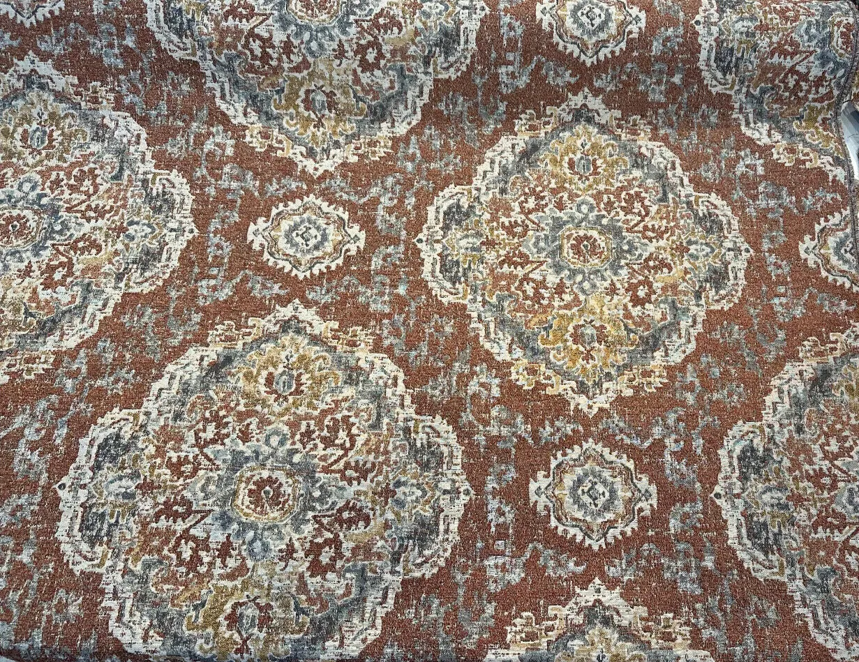 Eastview Auburn Damask Swavelle Chenille Upholstery Fabric By The Yard