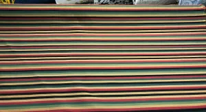 Fabricut Green Yellow Black Red Stripe Cotton Medium Fabric By The Yard