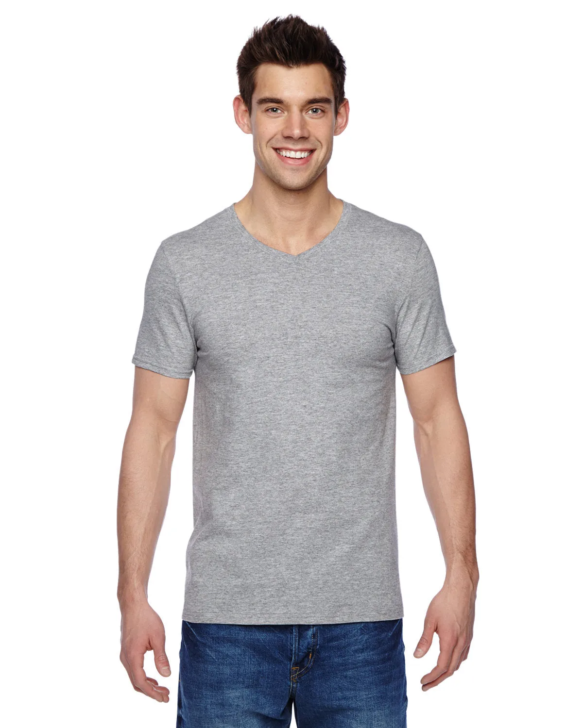 Fruit of the Loom SFVR Adult Sofspun Jersey V-Neck T-Shirt