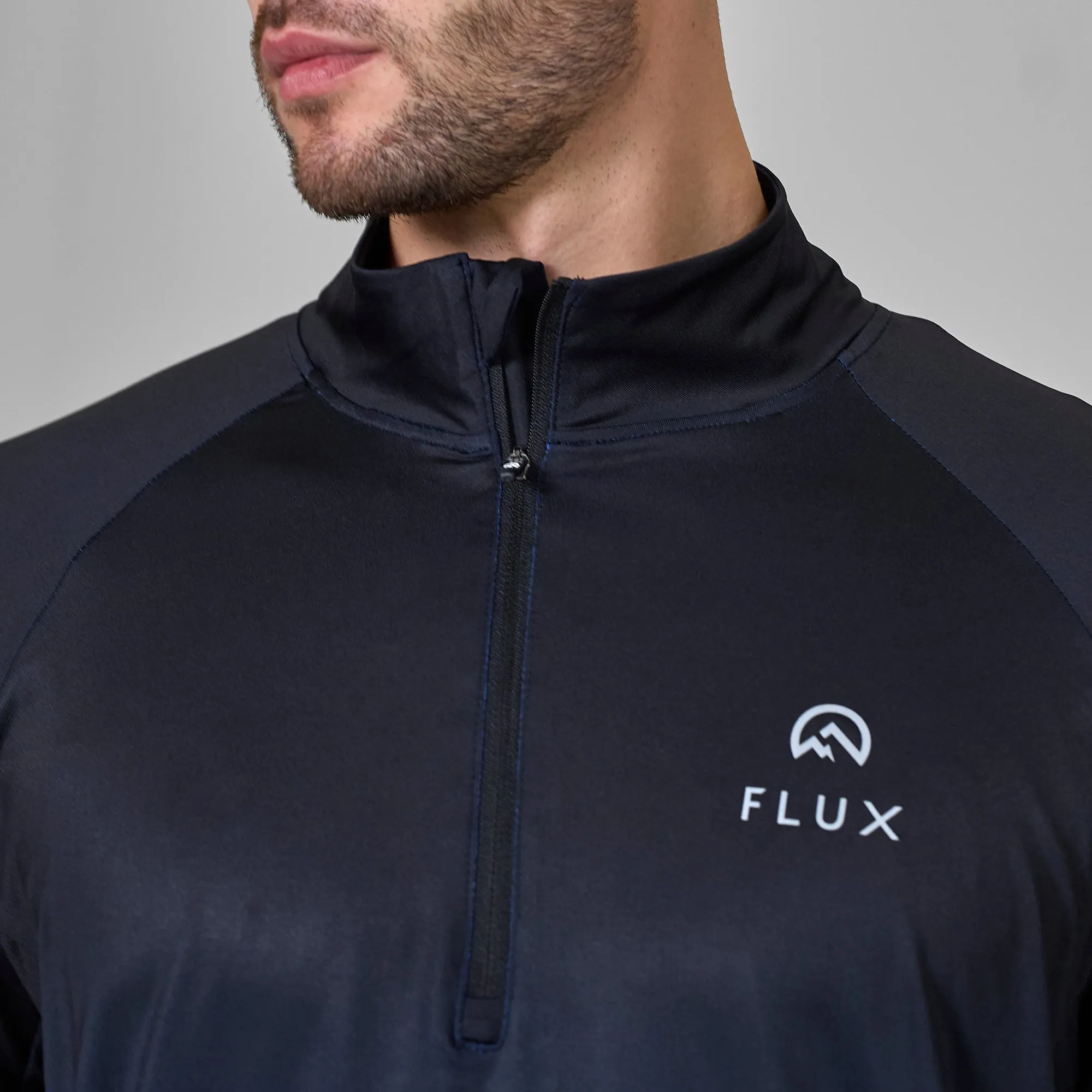 Gradient 1/4 Zip - Black/Cobalt