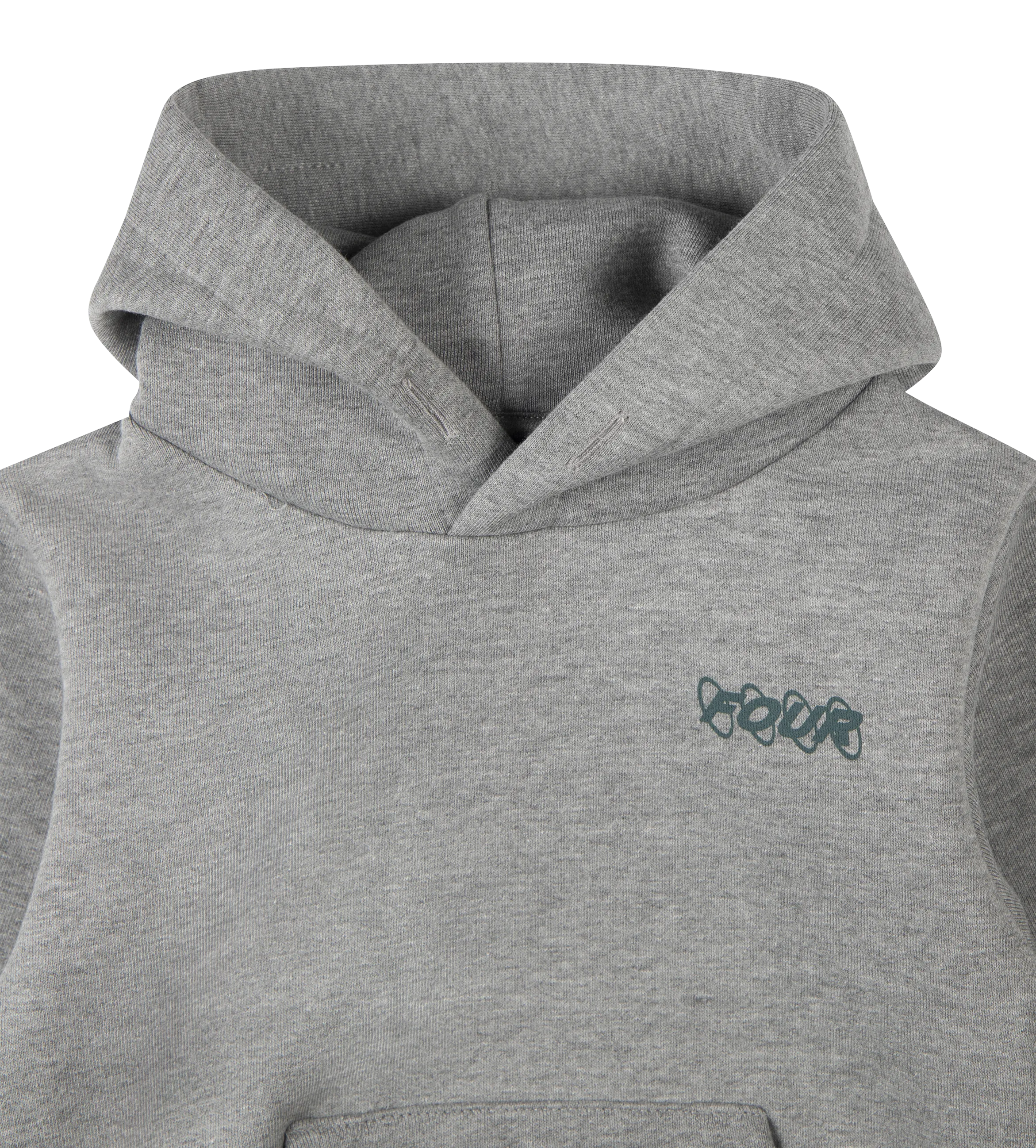 Green Circles Logo Hoodie Grey Melange