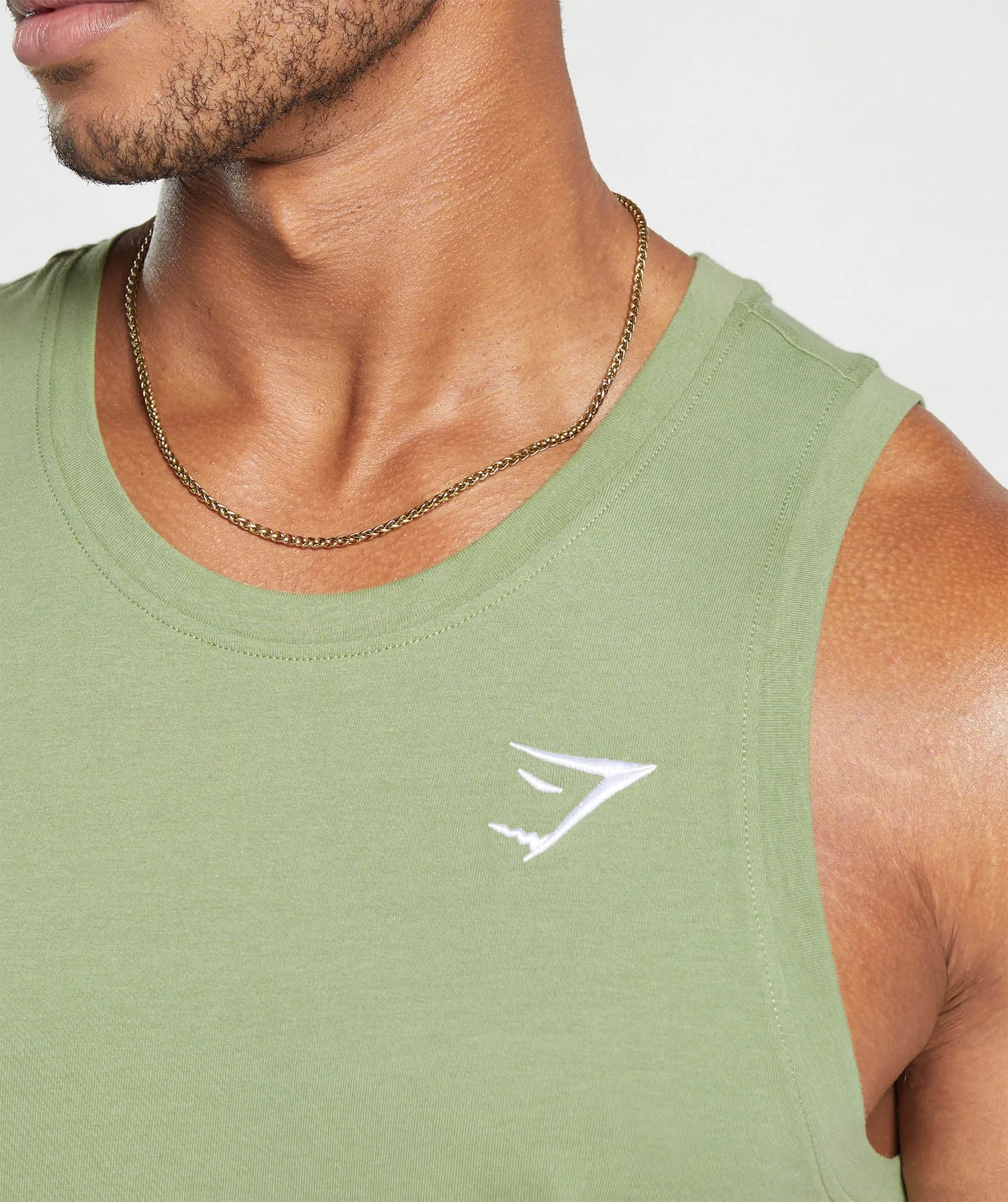 Gymshark Crest Tank - Natural Sage Green