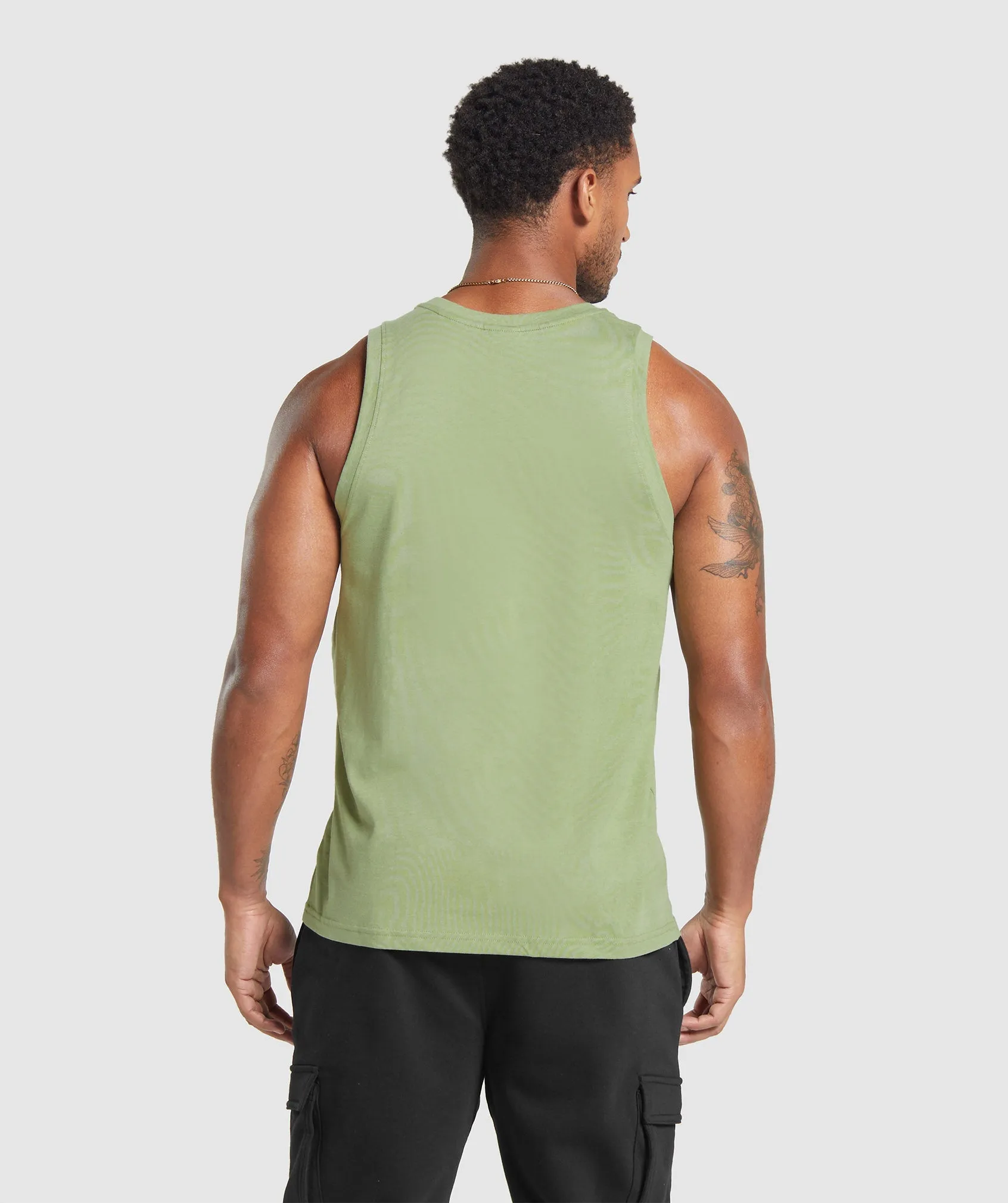 Gymshark Crest Tank - Natural Sage Green