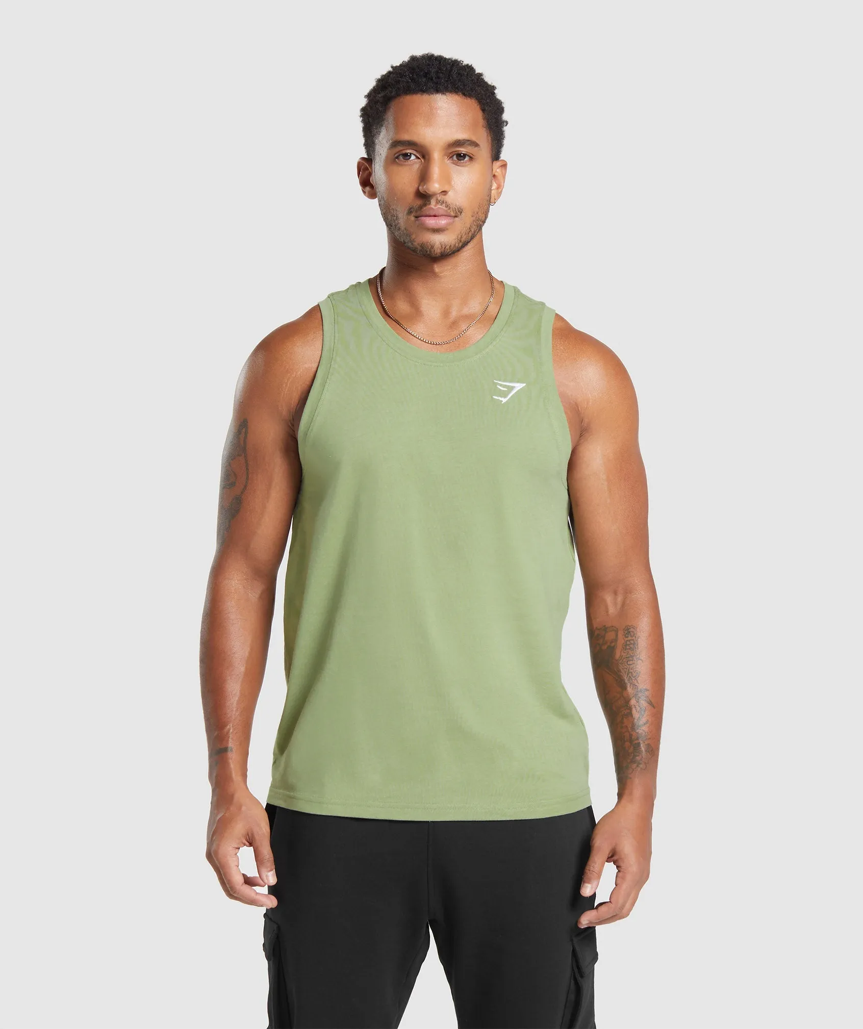 Gymshark Crest Tank - Natural Sage Green