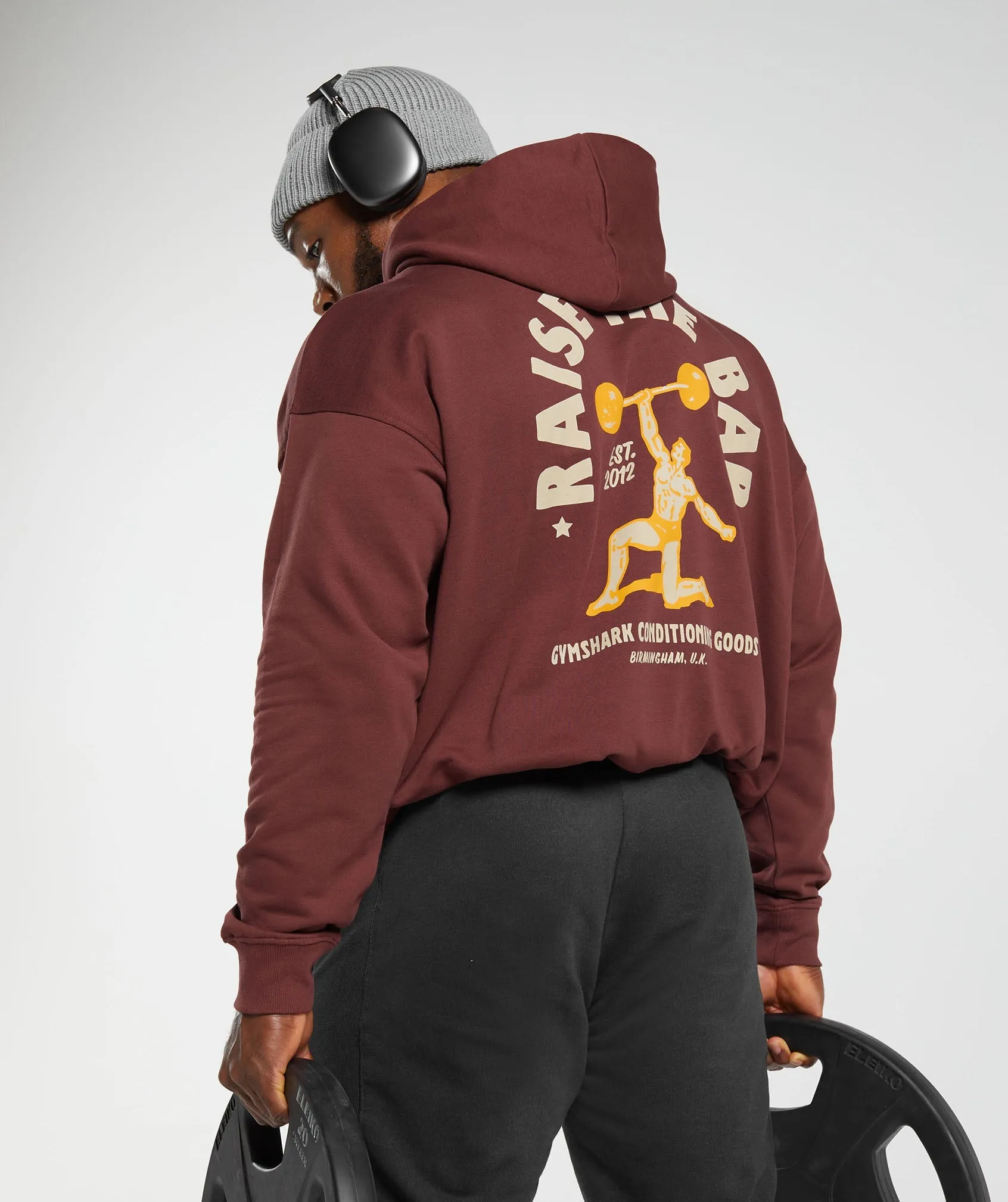 Gymshark Raise the Bar Hoodie - Burgundy Brown