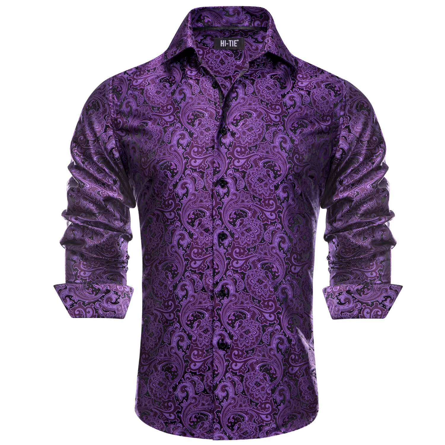 Hi-Tie Paisley Shirt Violet Purple Mens Button Down Shirt