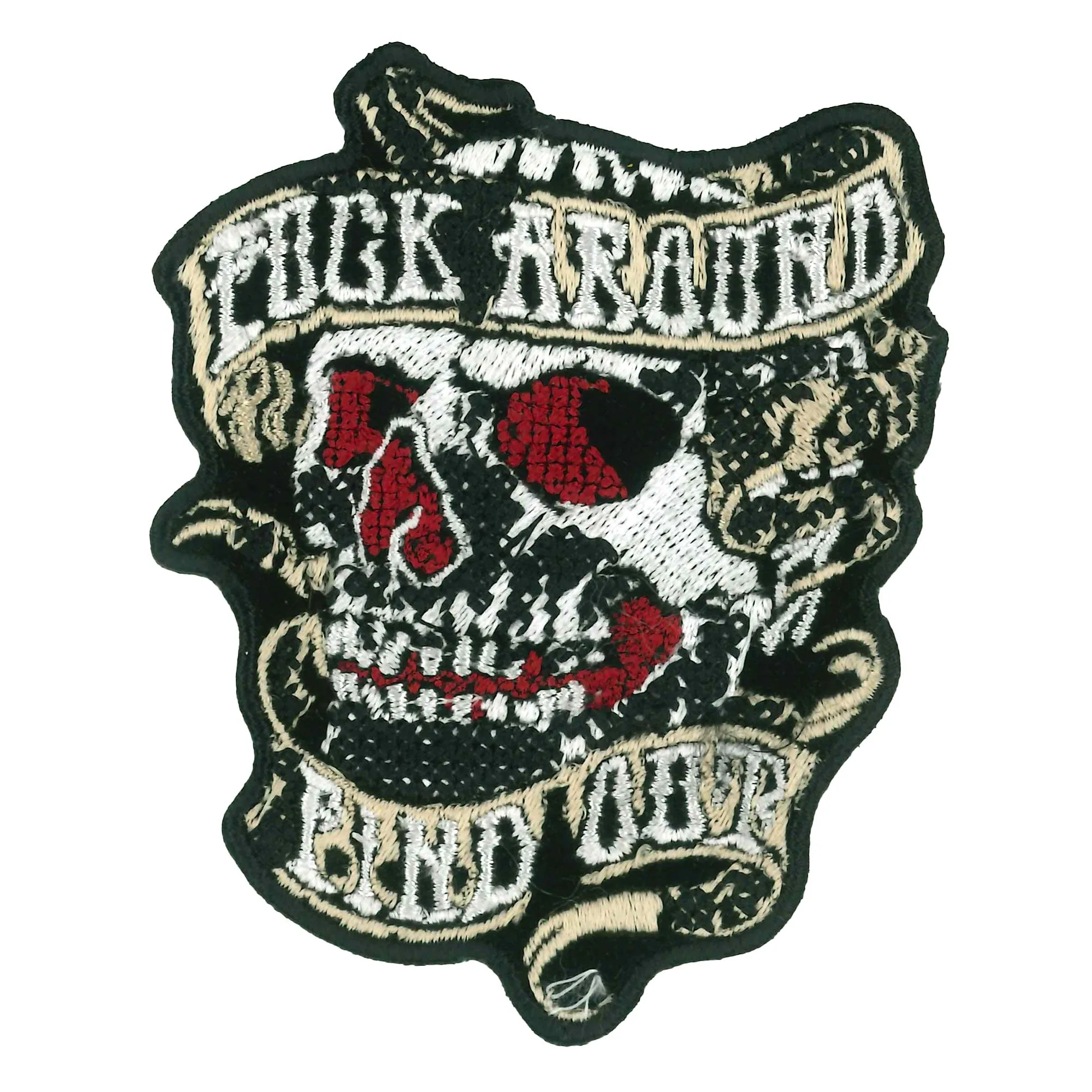 Hot Leathers F Around Find Out Skull 3" Embroidered Patch PPQ2640