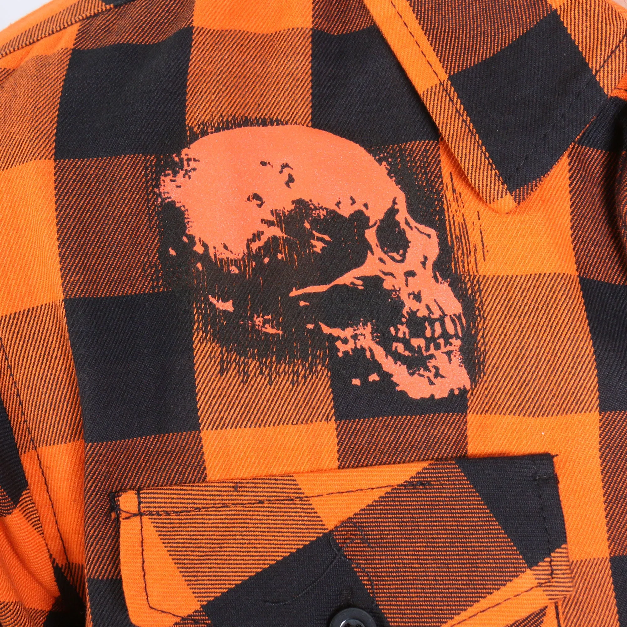 Hot Leathers FLM2108 Men's 'Ancient Skull' Flannel Long Sleeve Shirt