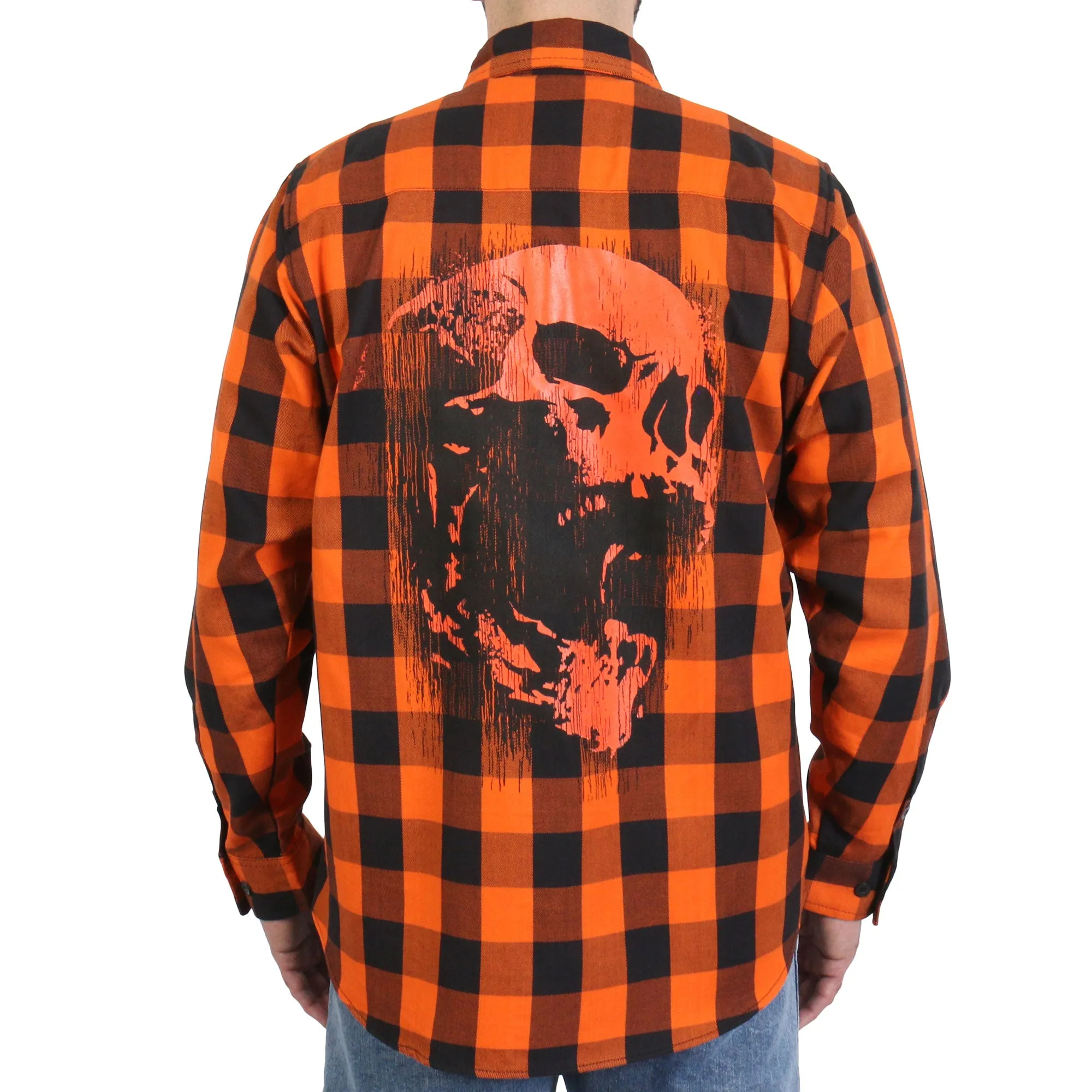 Hot Leathers FLM2108 Men's 'Ancient Skull' Flannel Long Sleeve Shirt