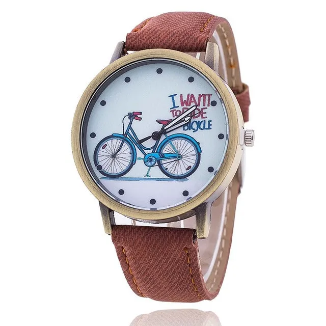 Hot Vintage Jeans Strap Watch For Women Leather Bike Watch Fashion Casual Ladies Wrist Watch Relogio Feminino Drop Shipping 889