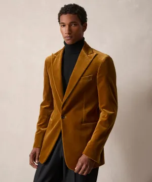 Italian Velvet Peak Lapel Dinner Jacket in Brass