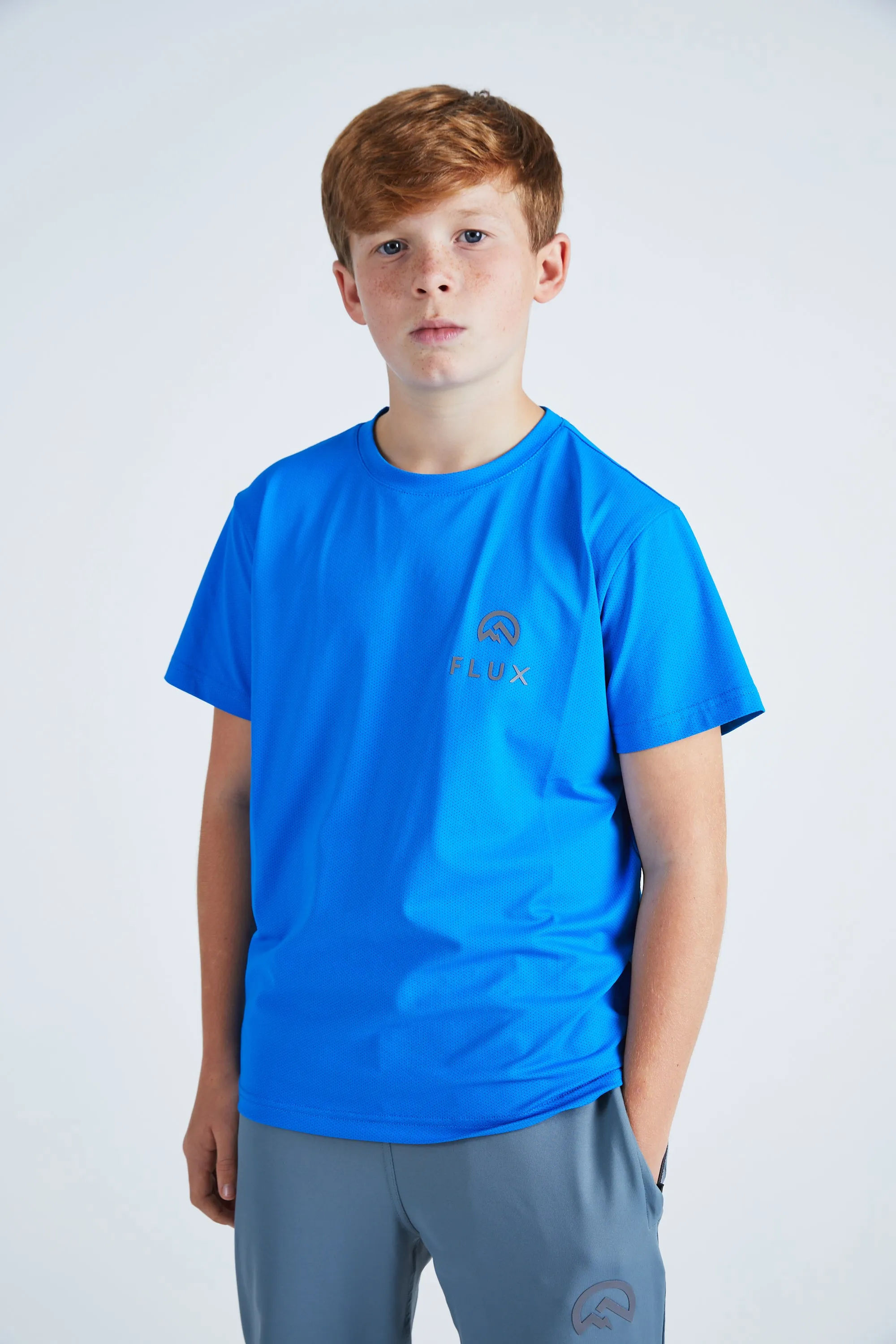 Junior Left Chest Logo T-Shirt - Azure Blue