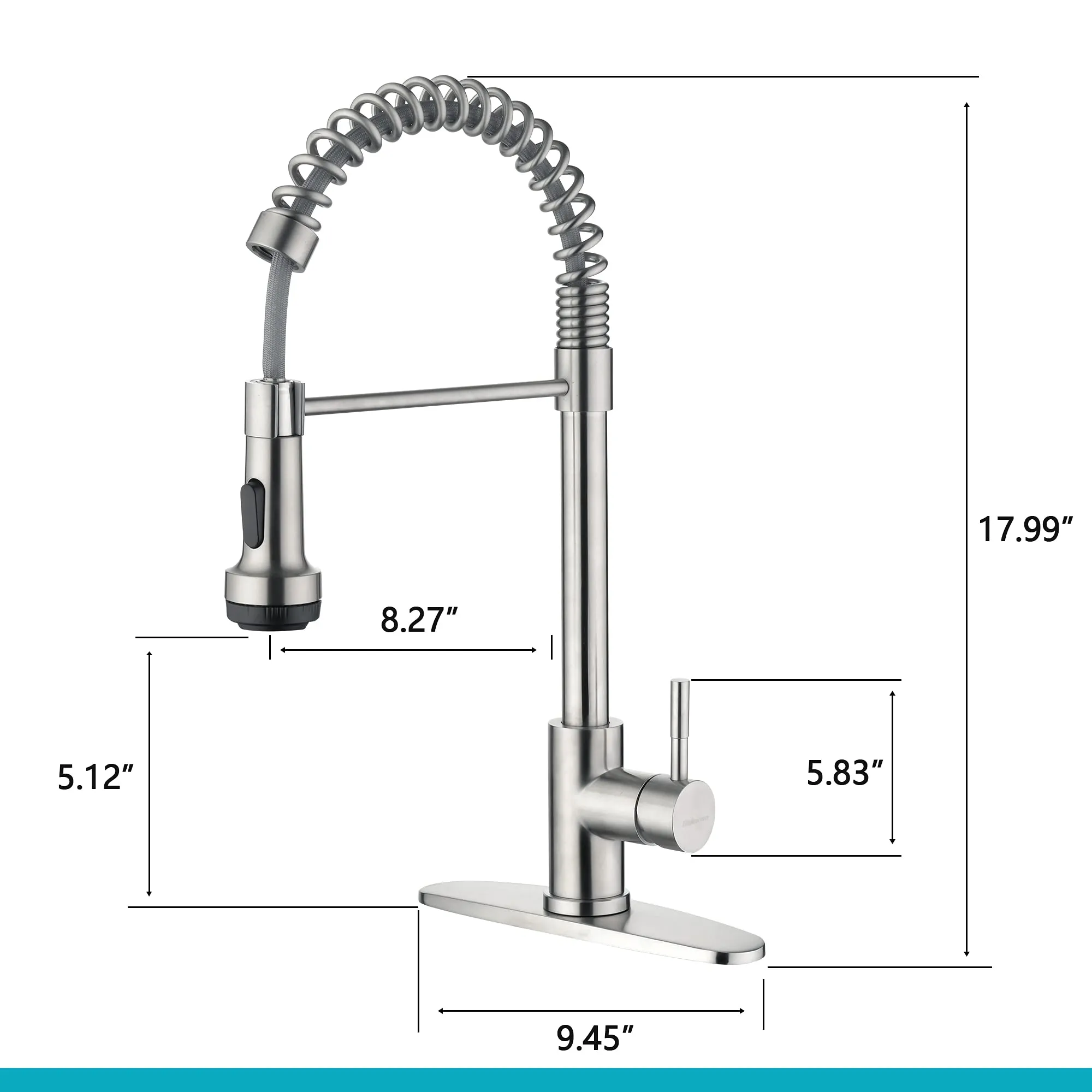 Kitchen Faucet Brushed Nickel with 4 Mode Pull Down Sprayer