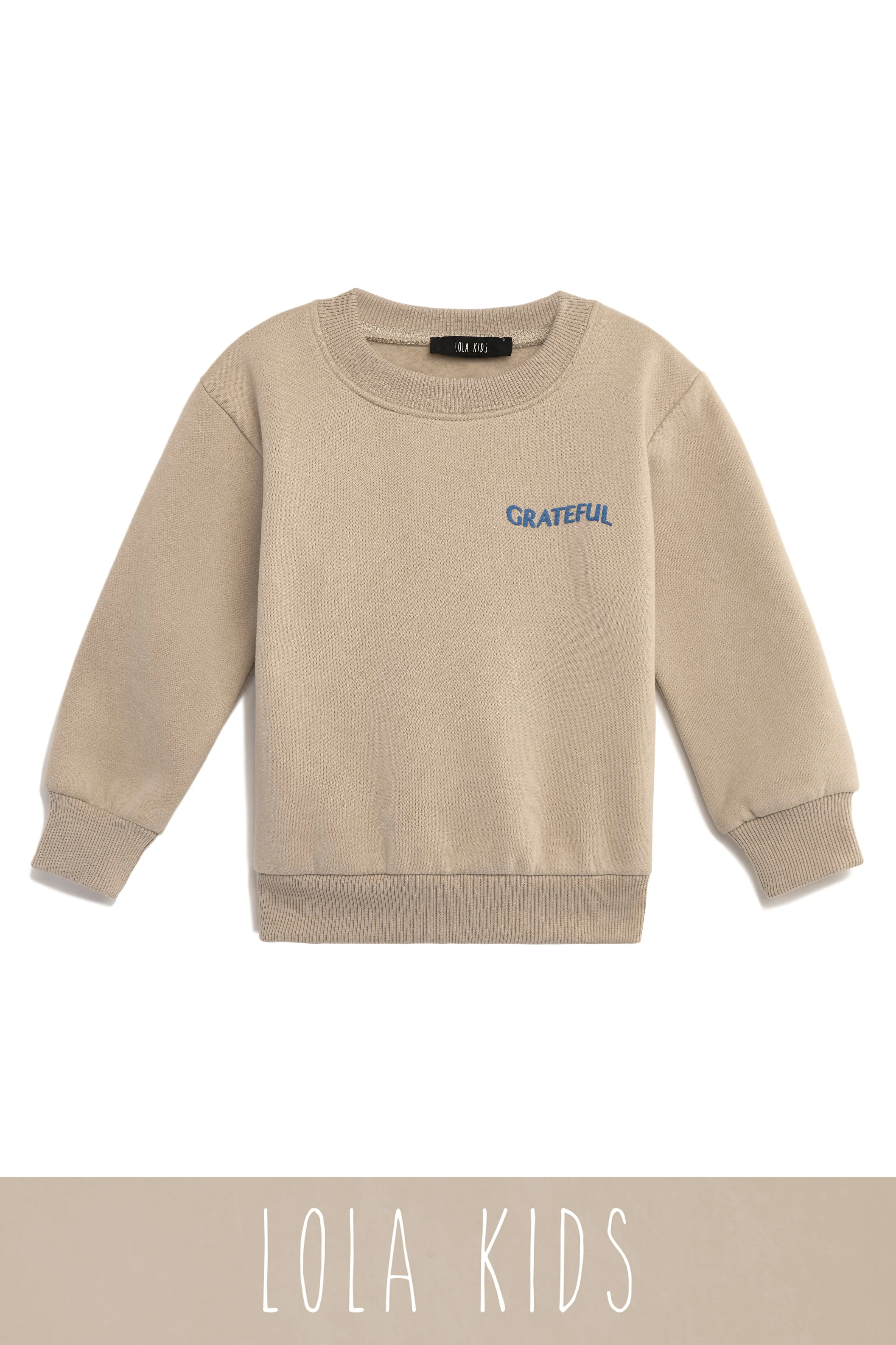 Little Lola Grateful Crewneck Exclusive Kids Unisex Crewneck - Nude