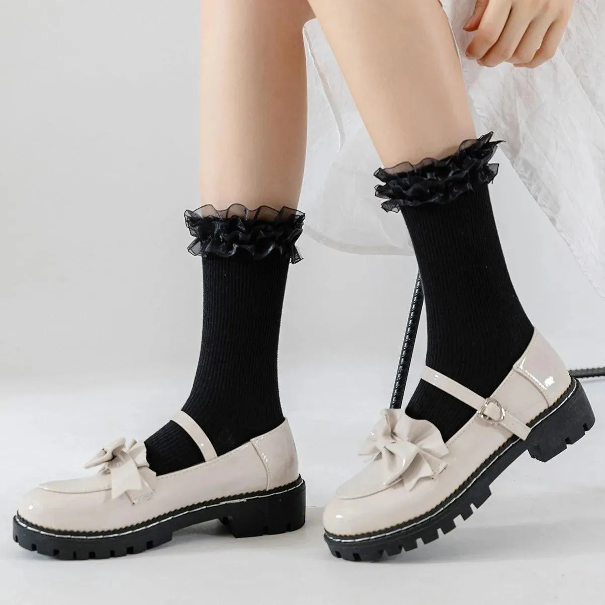 Lolita Frilly Crew Socks | Kawaii Ruffle Socks | Lolita Outfits