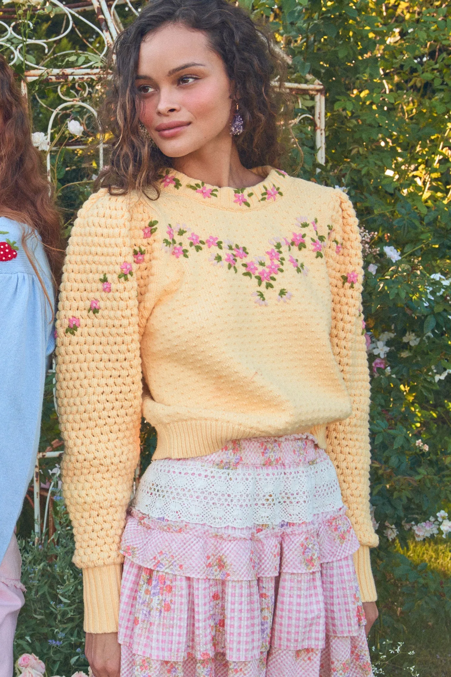 Love Shack Fancy - Kenzly Pullover in Mellow Yellow