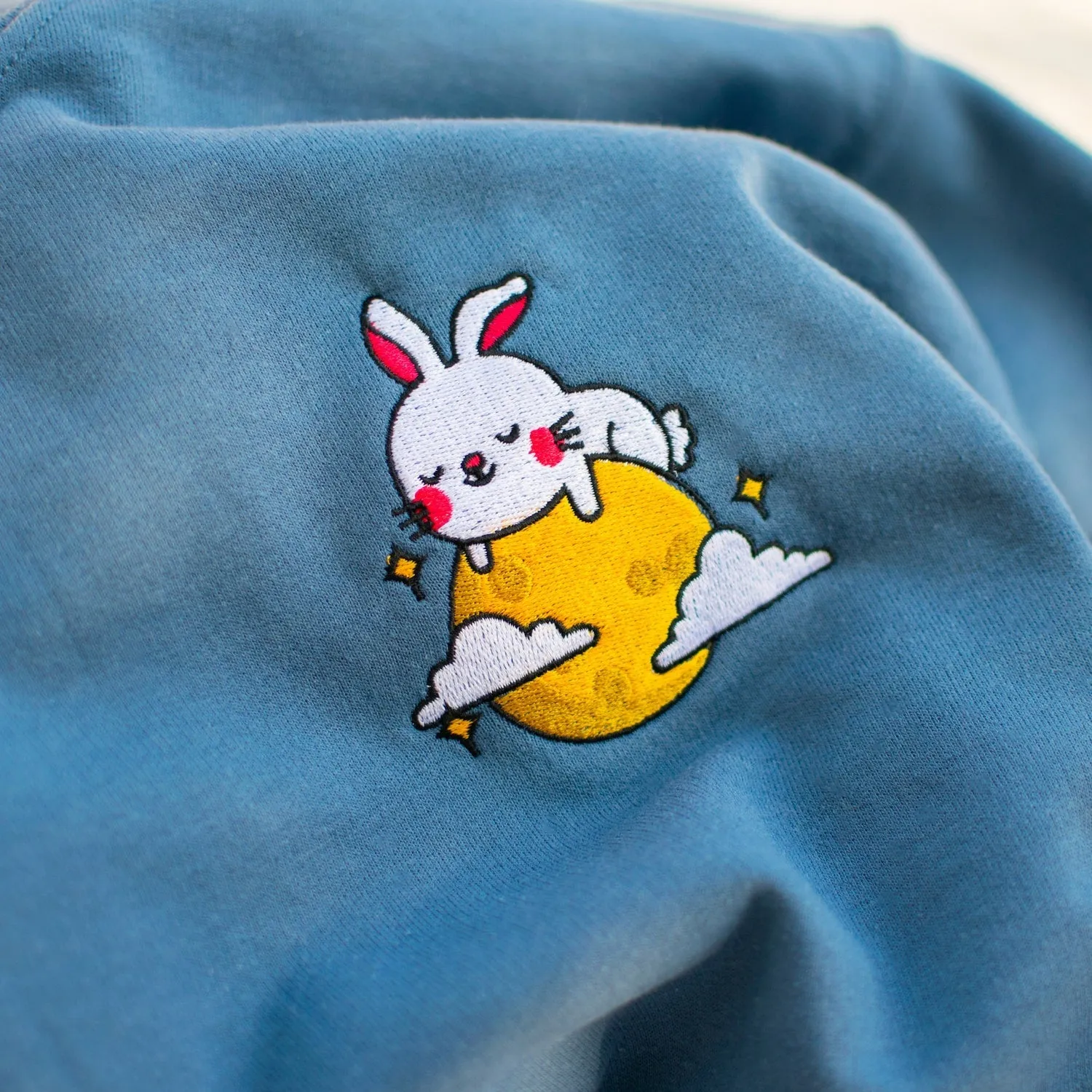 Moon Rabbit Embroidered Sweatshirt