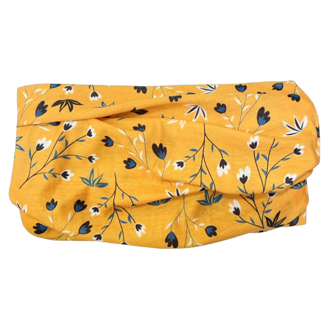 Mustard Antique Floral Tube Turban