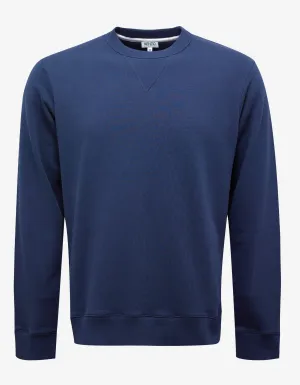 Navy Blue Logo Print Sweatshirt