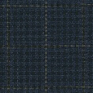 Navy Gun Club With Brown Tramline Windowpane Check Jacketing By Holland & Sherry