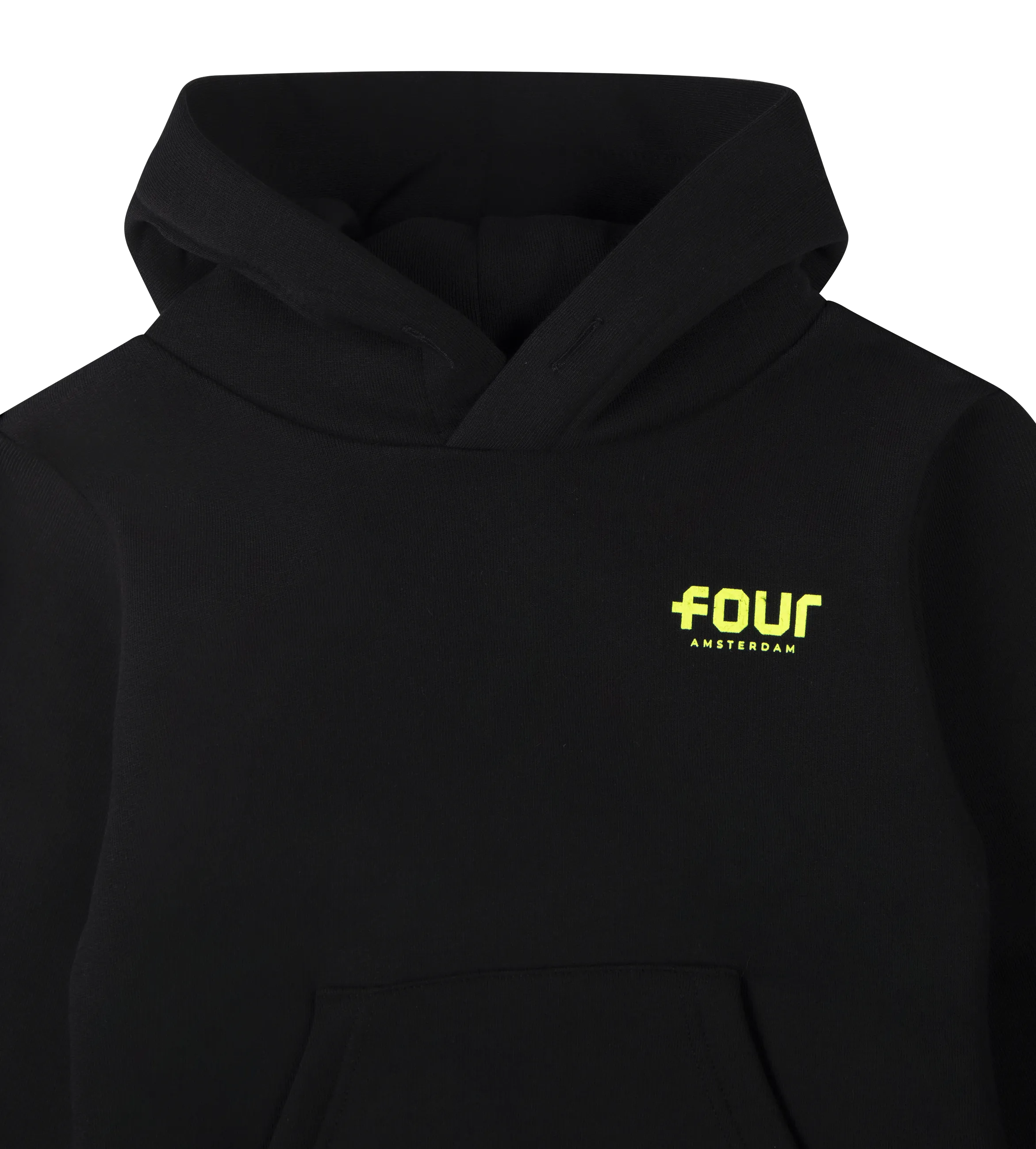 Neon Yellow Logo Hoodie Black