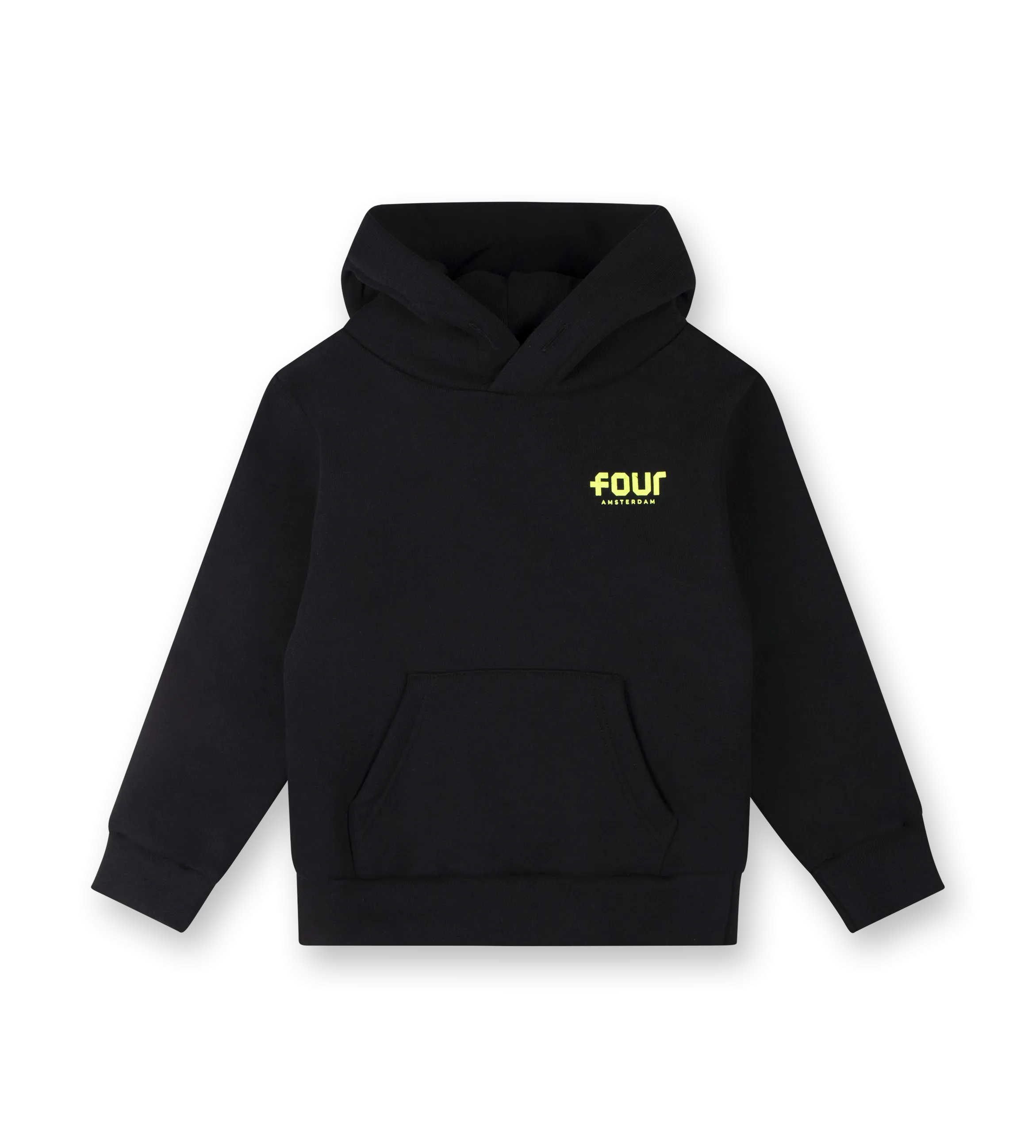 Neon Yellow Logo Hoodie Black