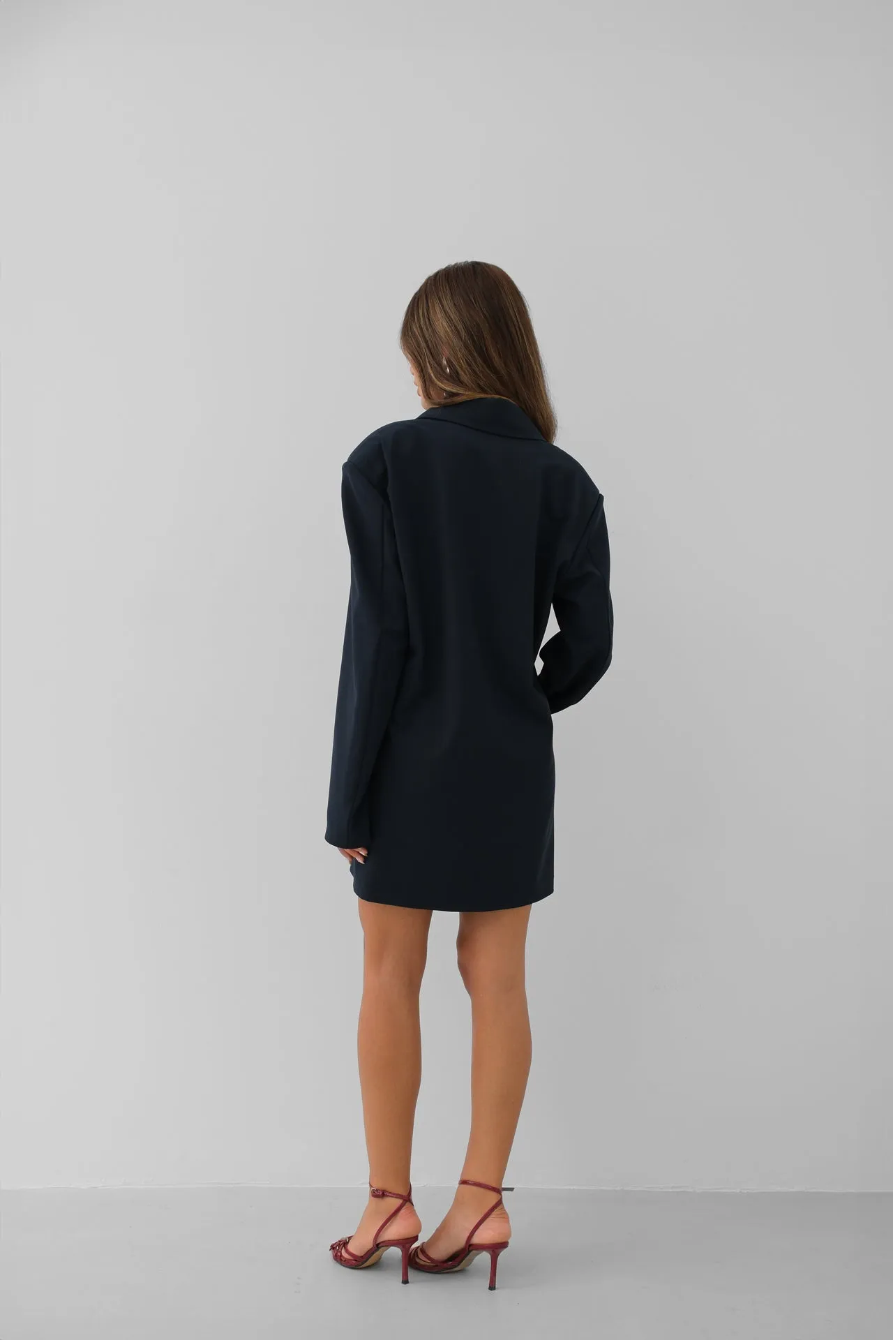 Oversize Mini Dress With Jacket Collar