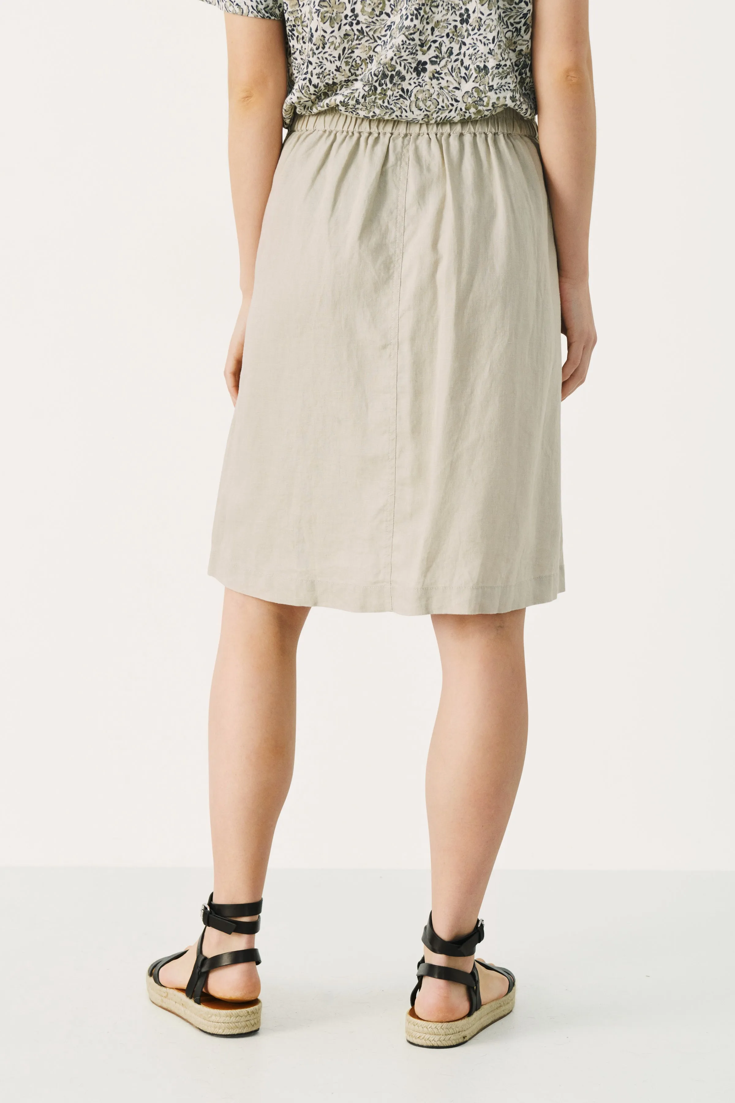 Part Two Palina Linen Button Down Skirt 6811